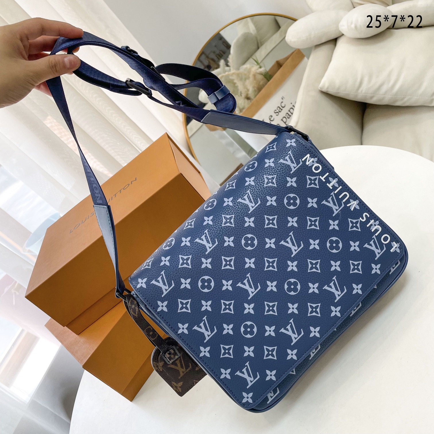 Louis Vuitton District Pm Bag Blue 26Cm M23785 For Men