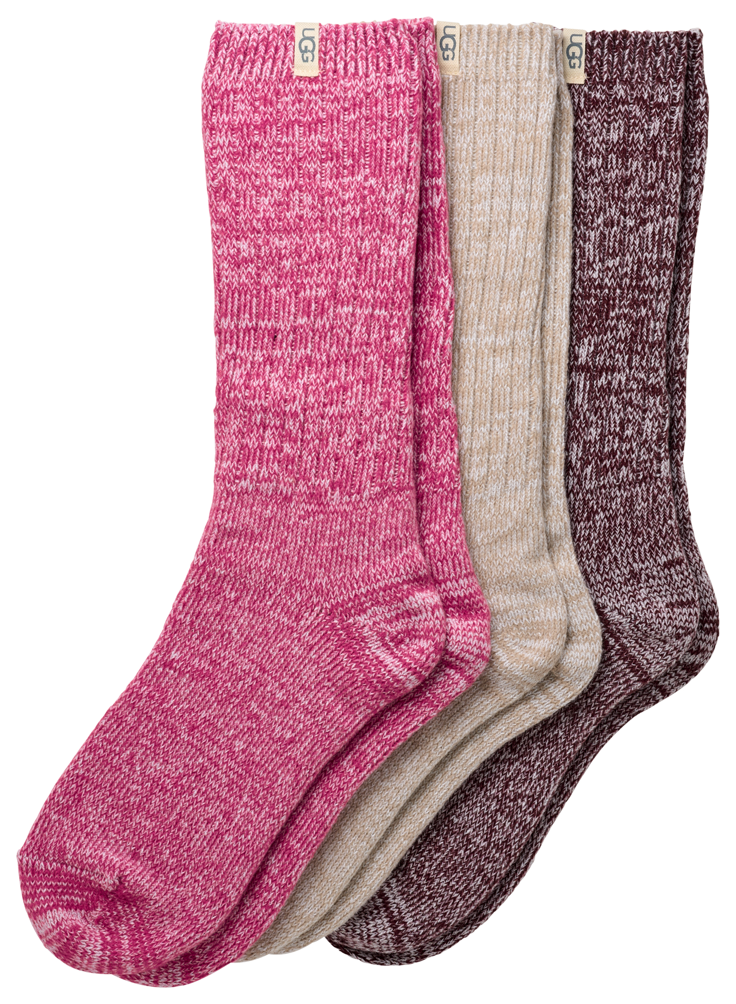 UGG Rib Knit Slouchy Crew Socks 3 Pack