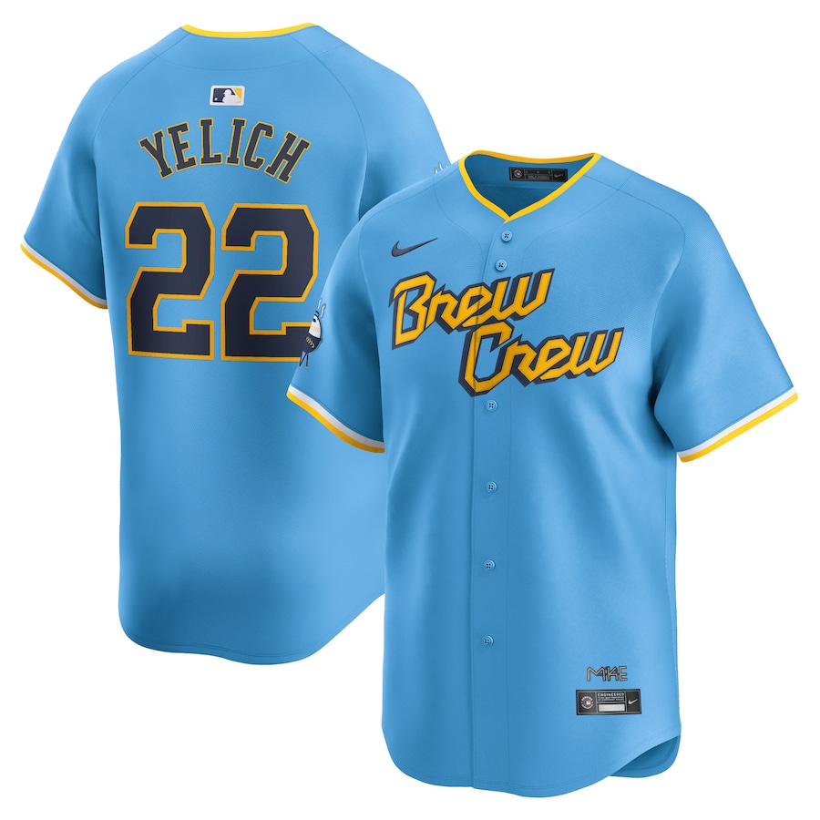 Christian Yelich Milwaukee Brewers City Connect Limited Player Jersey Powder Blue