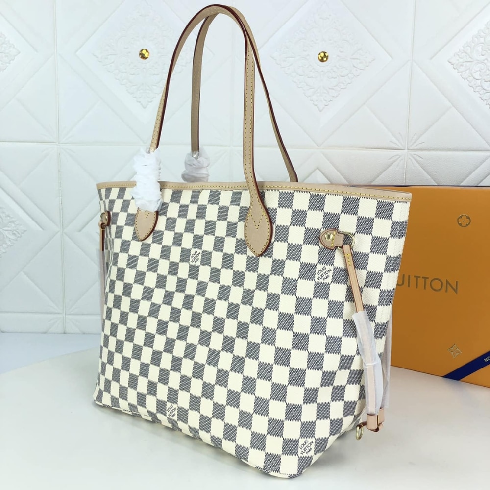Louis Vuitton Neverfull GM Damier Azur Rose Ballerine Pink 39Cm N40601