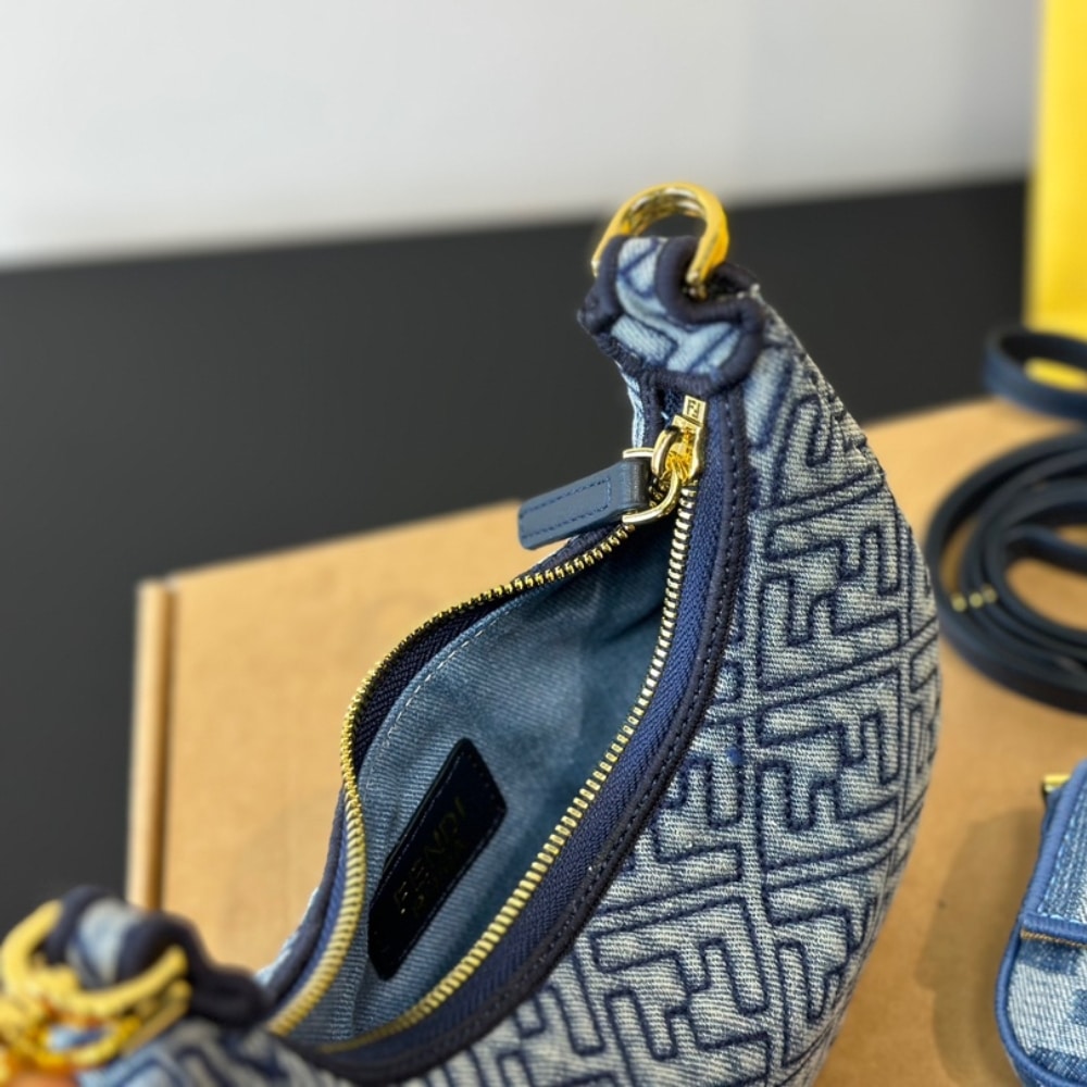 Fendi Nano Fendigraphy Blue Denim 16Cm