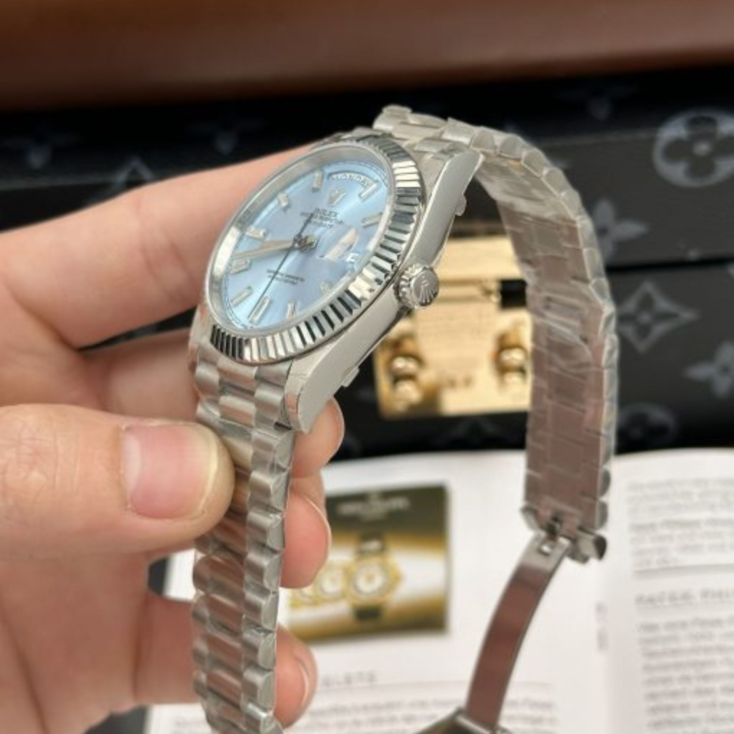 [Superclone] Rolex Day-Date 36mm Ice-Blue Dial President 128236
