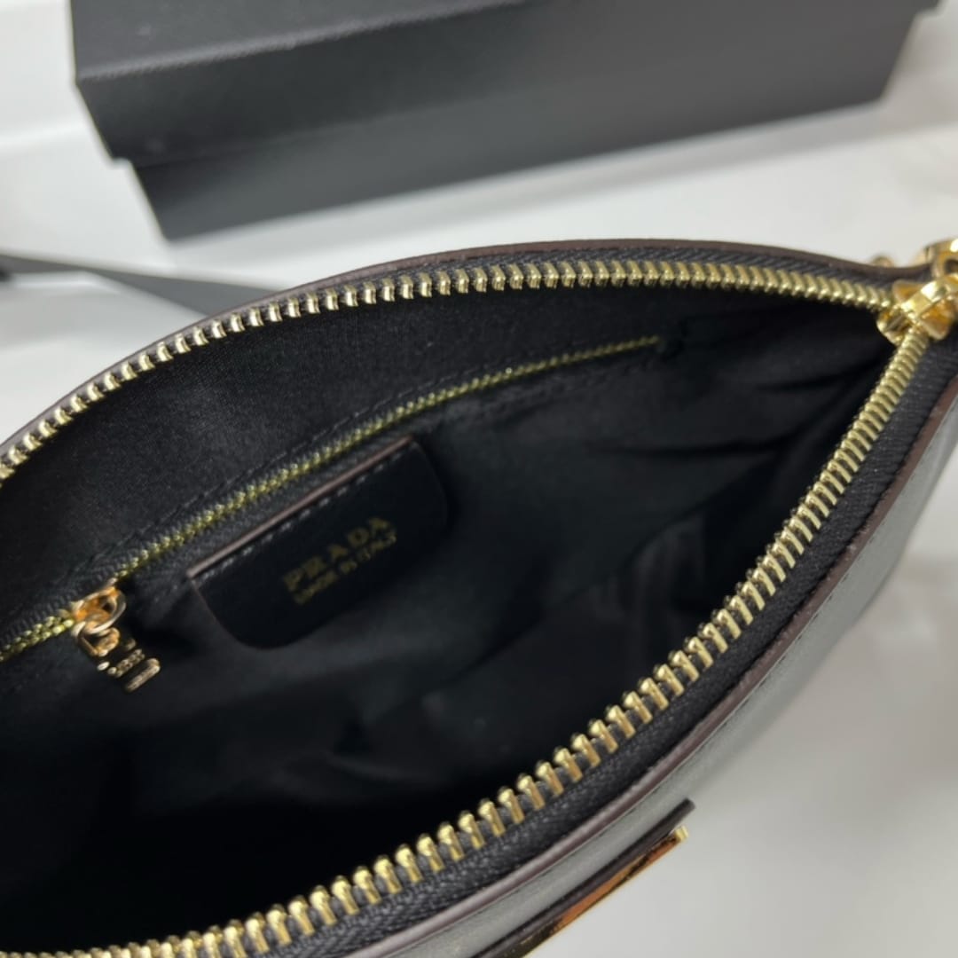 Prada Leather Mini Shoulder Bag Black 21Cm 1Bh212 2Aix F0002 V Nvm