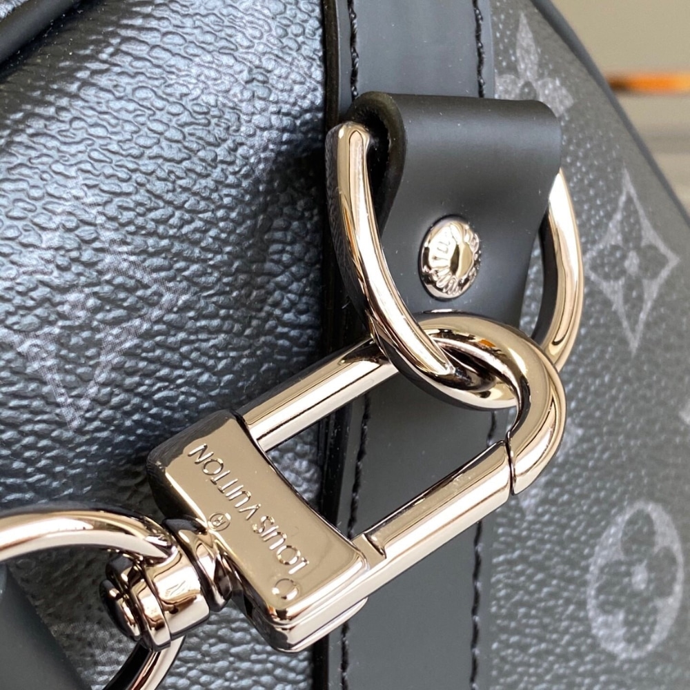 Louis Vuitton Keepall Bandoulière 50 Monogram Eclipse Boston Travel Bag Black 50cm M14202