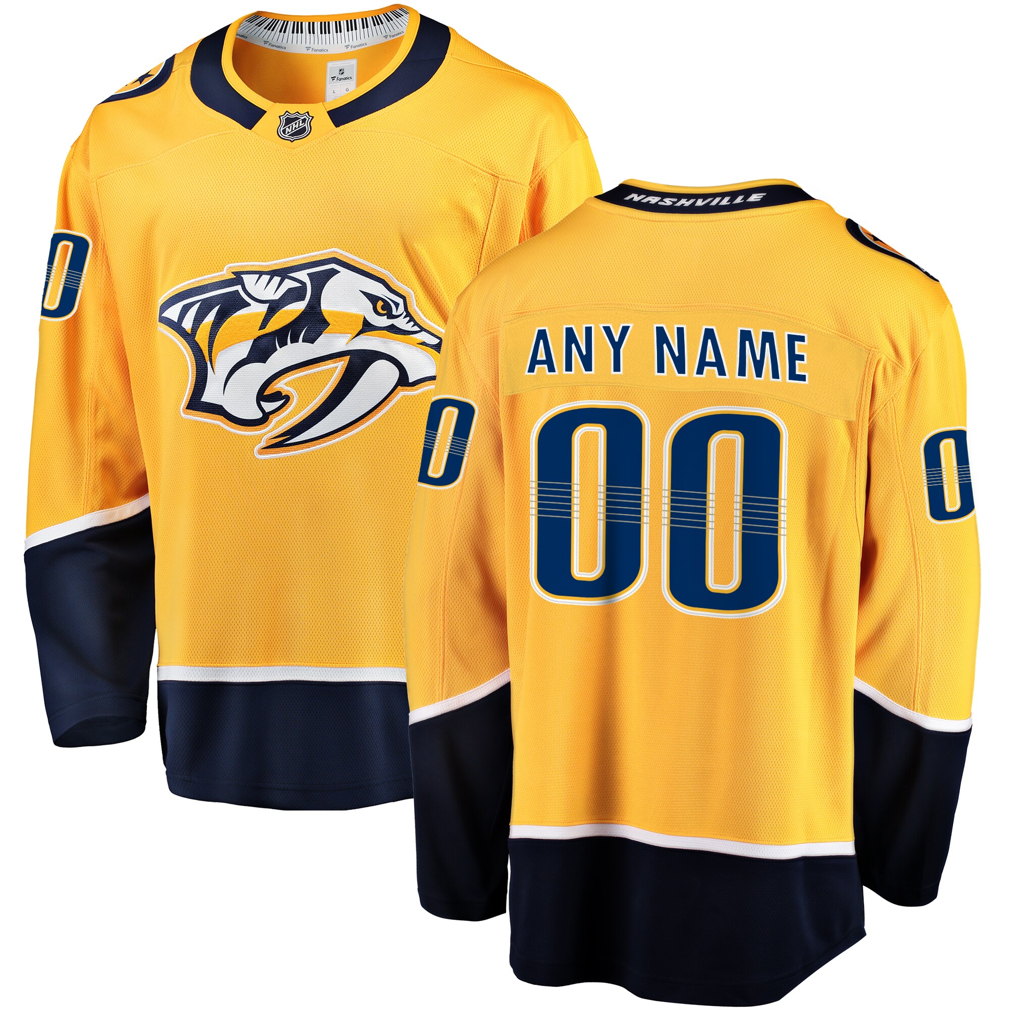 Nashville Predators Fanatics Home Breakaway Custom Jersey – Gold