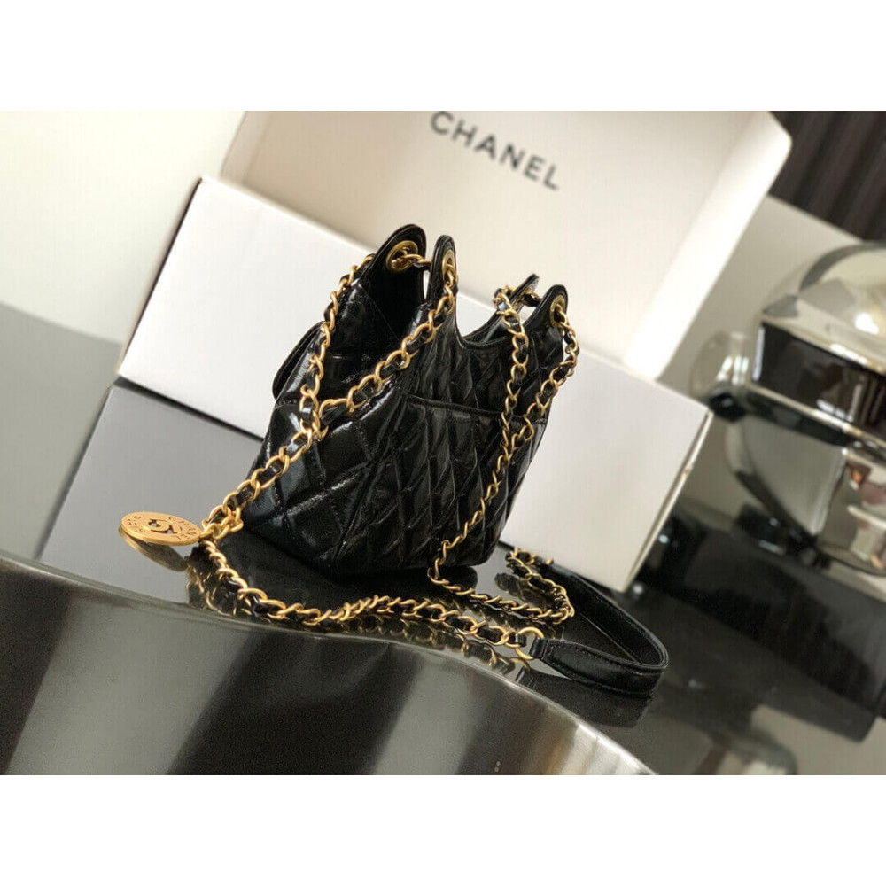 Chanel Small Hobo Bag in Shiny Crumpled Calfskin 19cm/7.5in