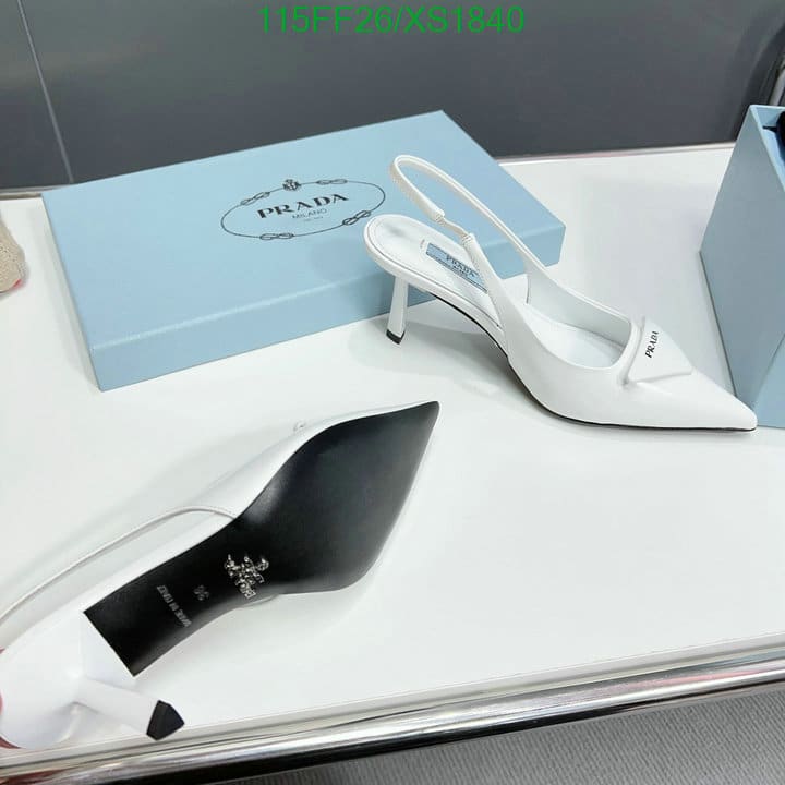 Prada Brushed Leather Slingback Pumps White 1I901M055F0009F075