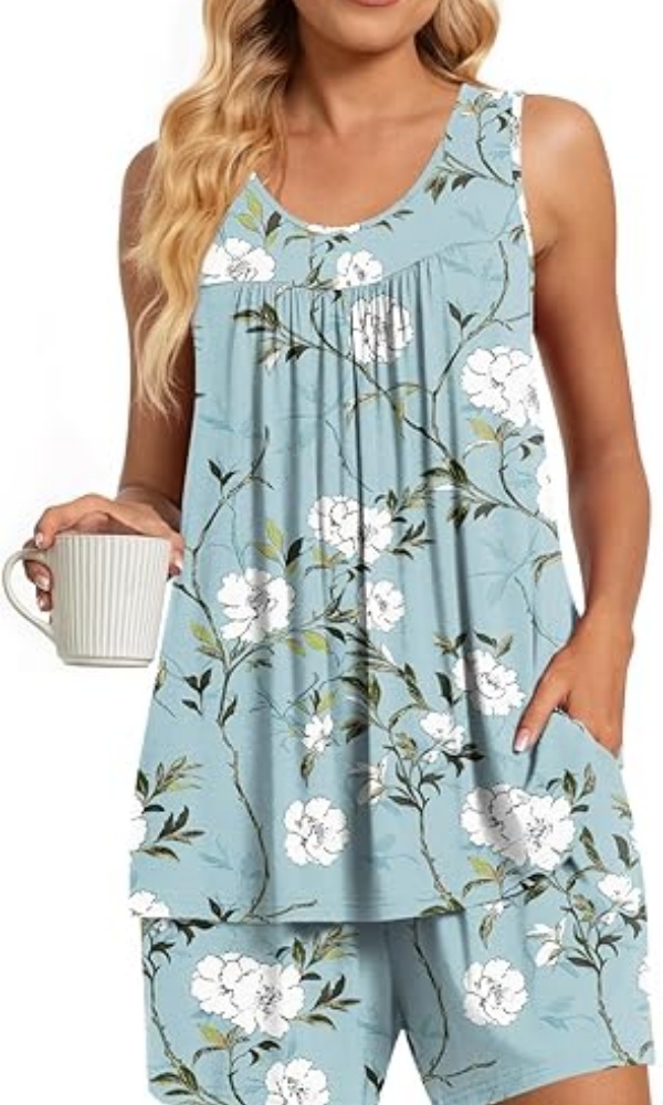 COSYWAY 2 Piece Women's Sleeveless Pajama Sets