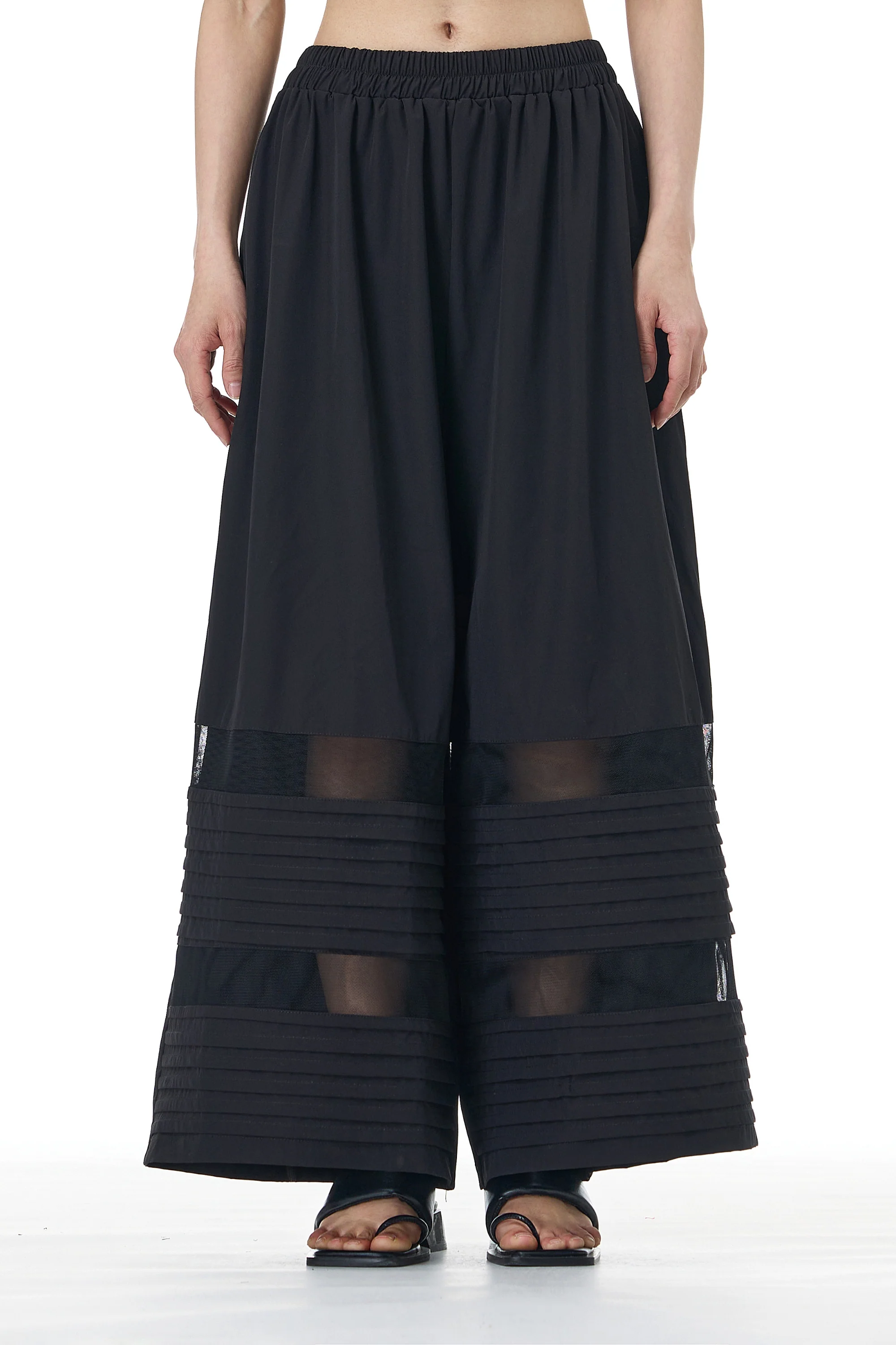 Rory Black Pleated Wide Leg Trousers