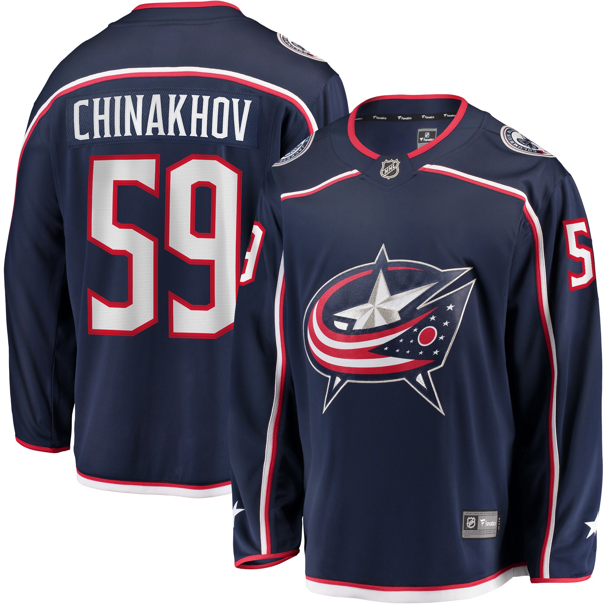 Yegor Chinakhov Columbus Blue Jackets Fanatics Home Breakaway Player Jersey – Navy