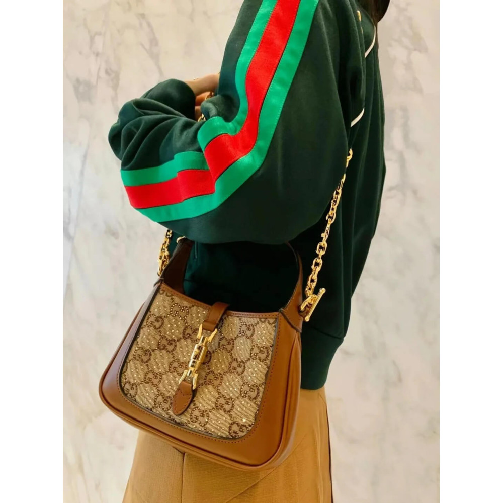 Gucci Jackie 1961 Crystal GG Mini Shoulder Bag 19cm