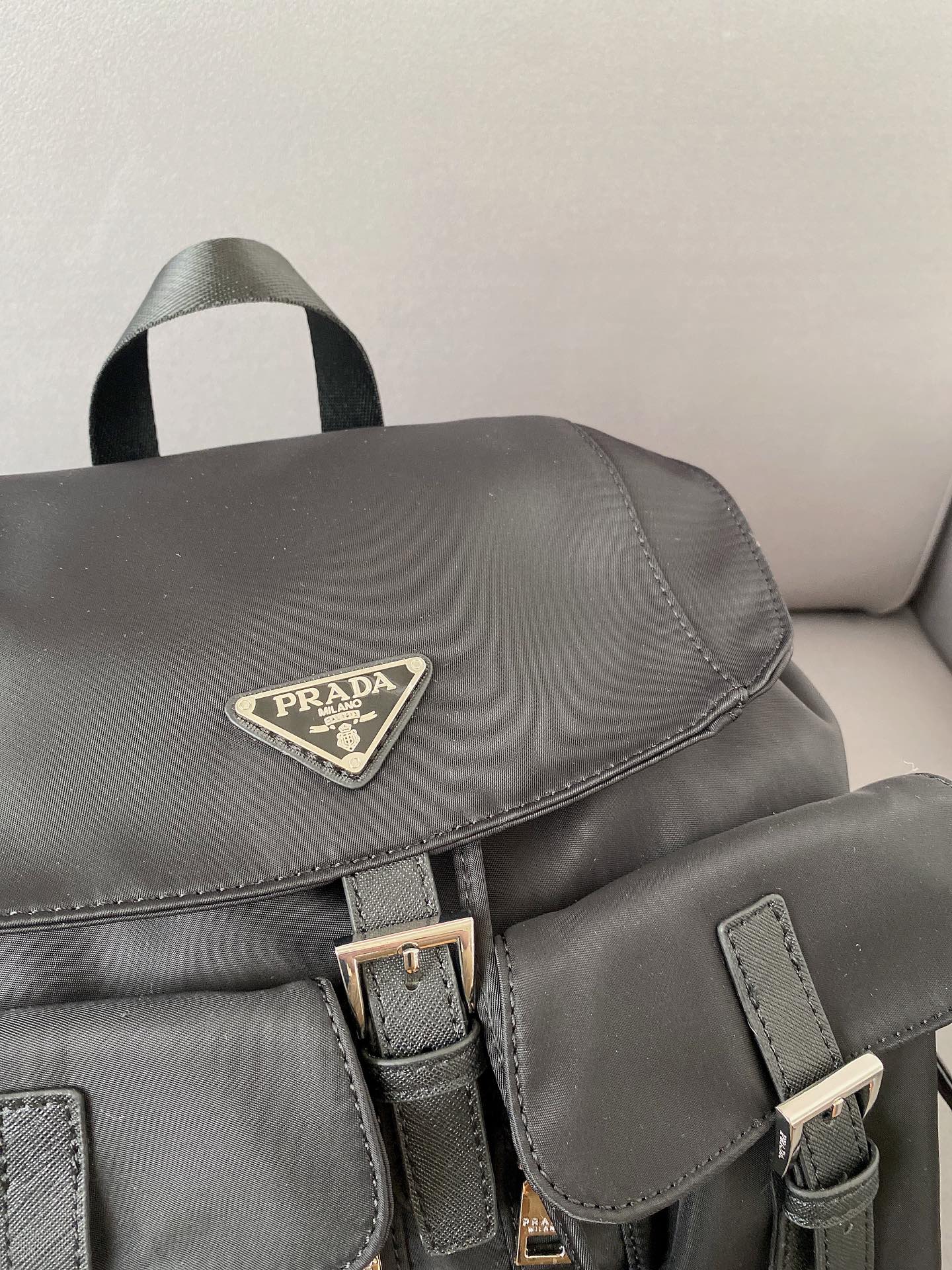 Prada Re-Nylon Medium Backpack Black