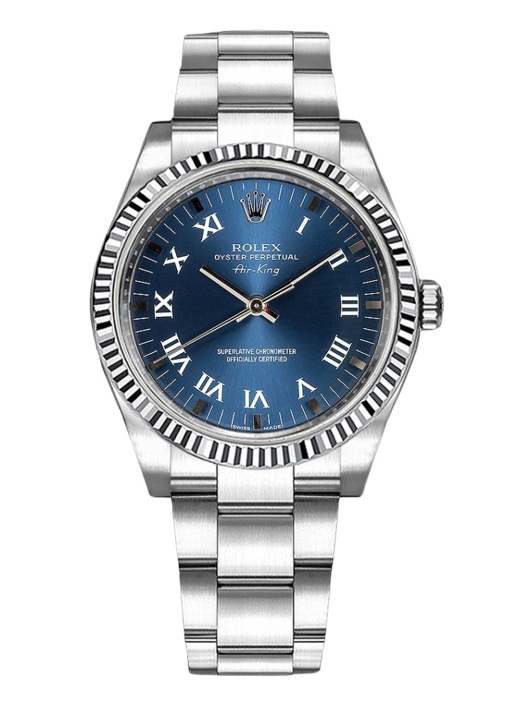 【Super Clone】Rolex Oyster Perpetual Air-King 114234 Blue Dial 34mm Unisex Replica Watch