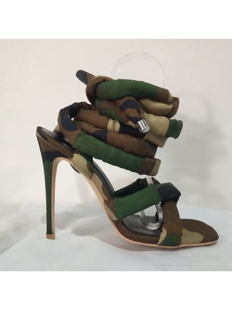 Oversized Shoelaces Ankle Lace-Up High Heels