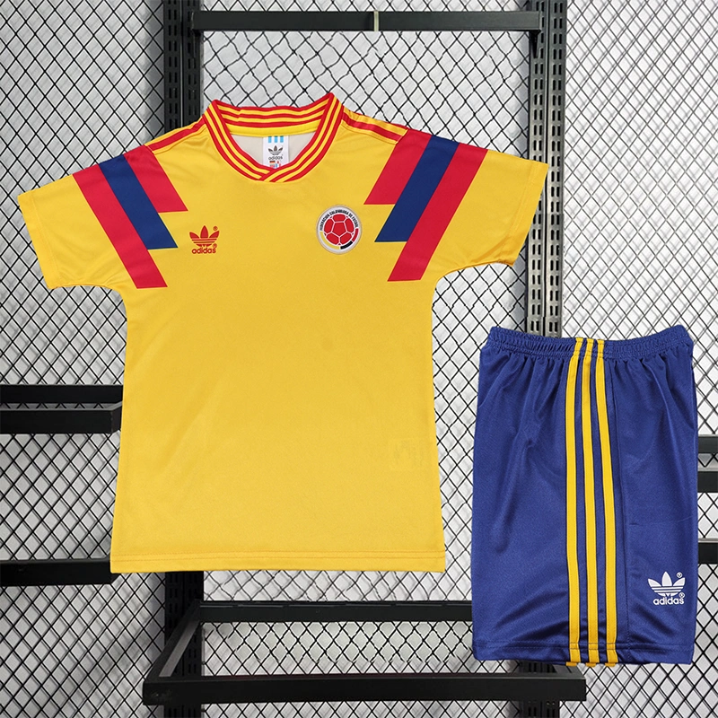 Retro kids 1990 kids Colombia home Football jersey retro