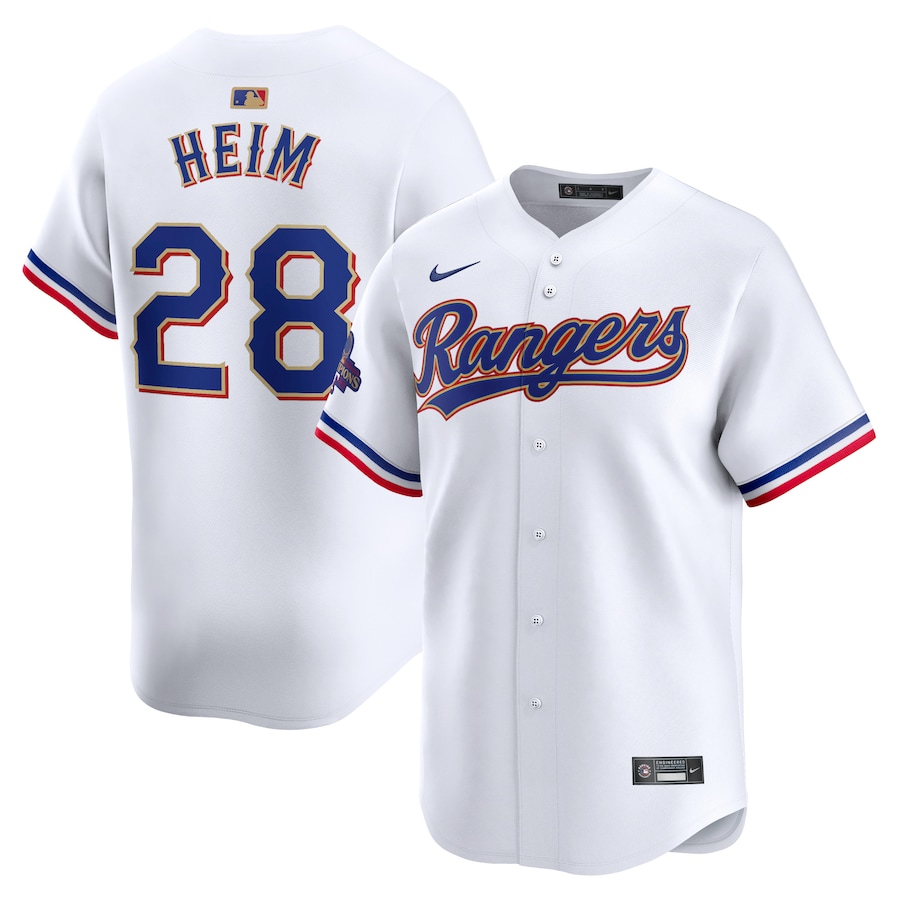 Jonah Heim Texas Rangers 2024 Gold Collection Limited Player Jersey  White