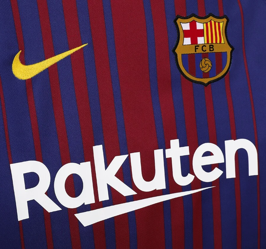 Barcelona 2017/18 Home Long Sleeve Retro Soccer Jersey