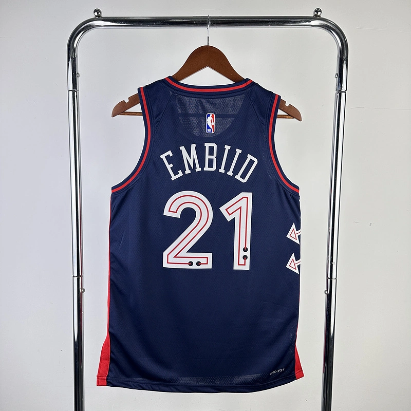 2024 NBA Philadelphia 76ers 21 EMBIID Basketball Jersey