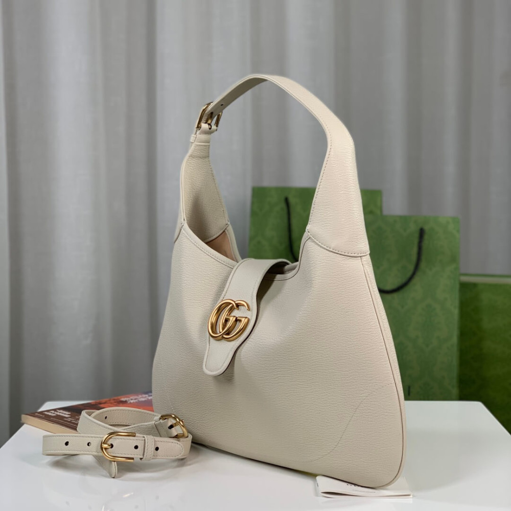 Gucci Cosmogonie Crescent Shoulder Bag Black Leather 39cm