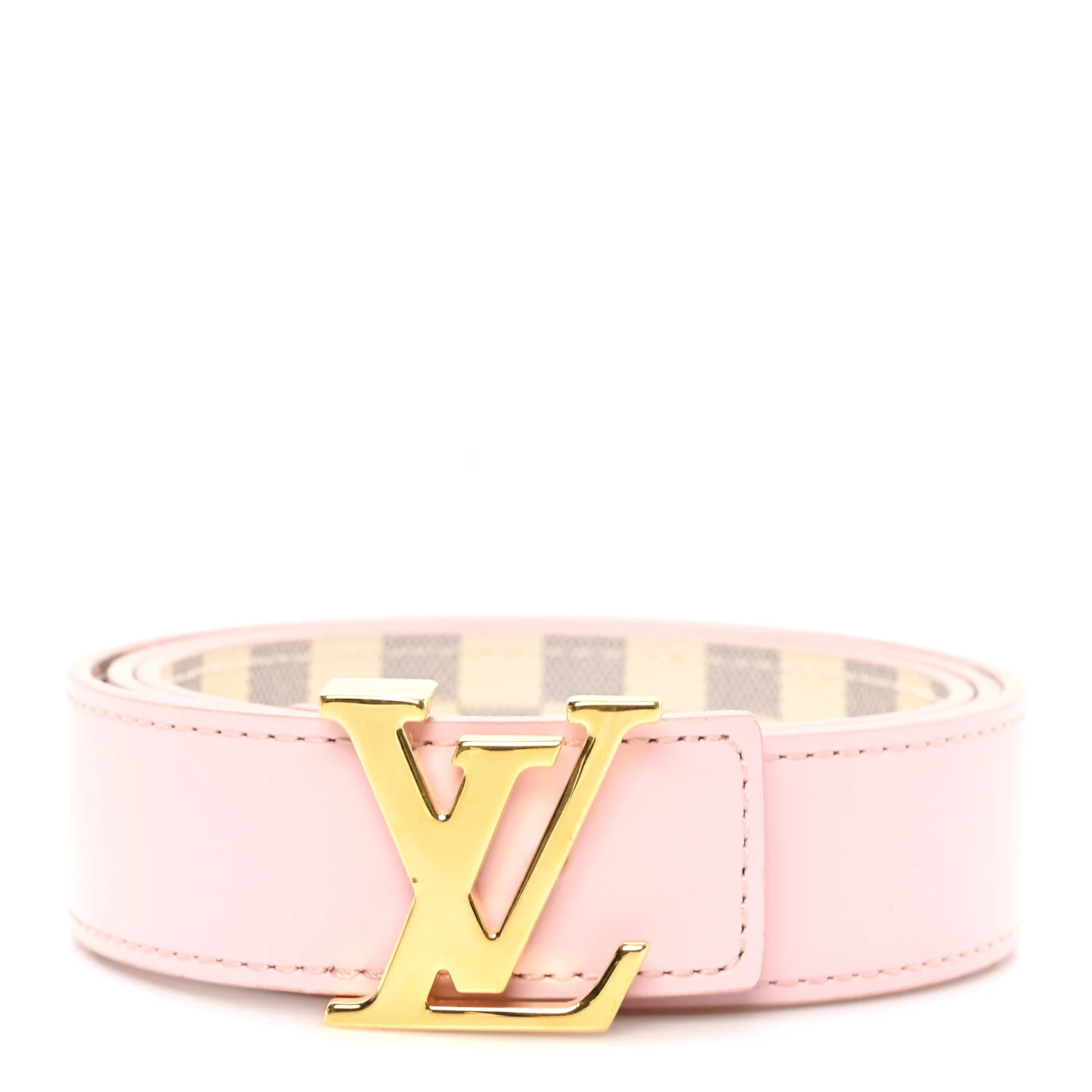 Damier Azur 30mm LV Initiales Reversible Belt 80 32 Pink
