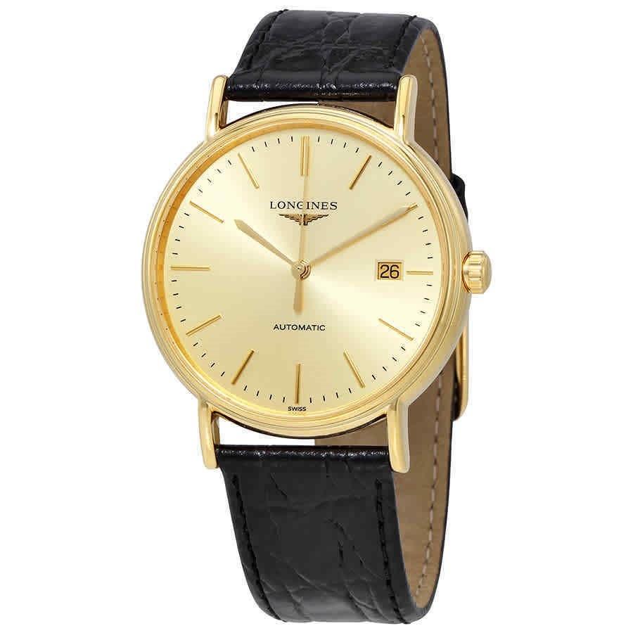 【Super Clone】Longines Men's L49212322 Presence Black Leather Watch