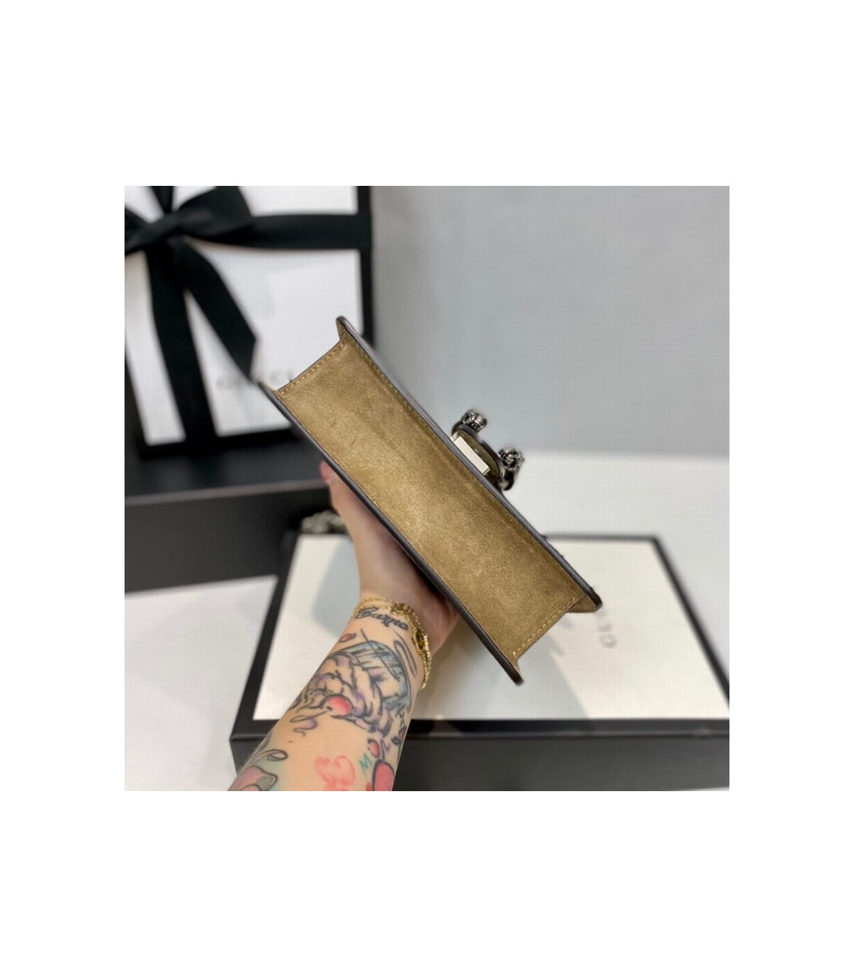 Gucci Dionysus GG Supreme Mini Bag Apricot