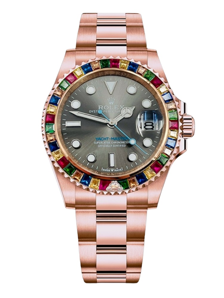 【Super Clone】Rolex Yacht-Master 116695 Everose Gold Grey Dial 40MM Mens Replica Watch