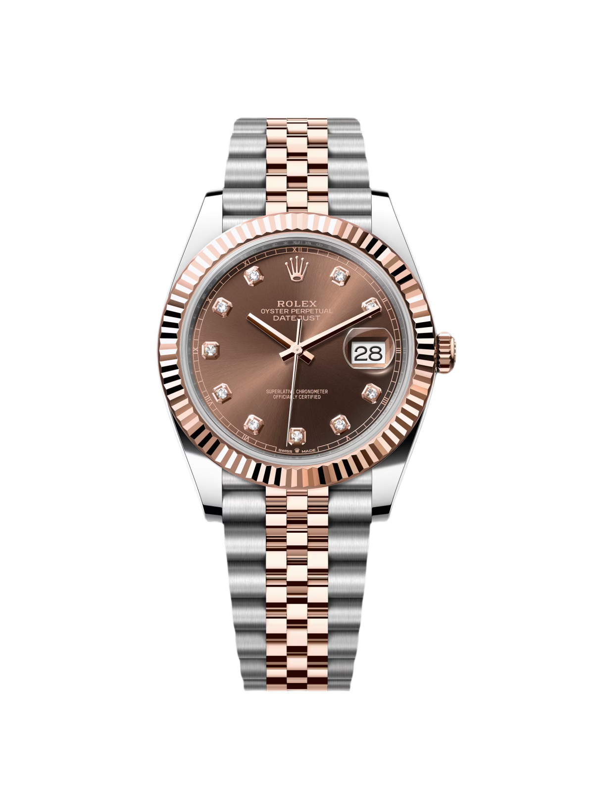 Rolex Datejust 41mm 126331 Datejust Chocolate Diamond Oyster Steel and Everose Gold Watch