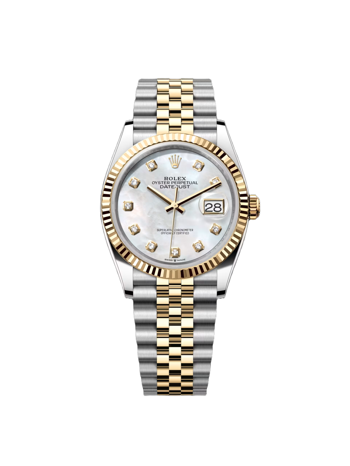 Rolex  Datejust 36mm 126233 MOP Diamond Dial Jubilee Two-Tone Bracelet Watch