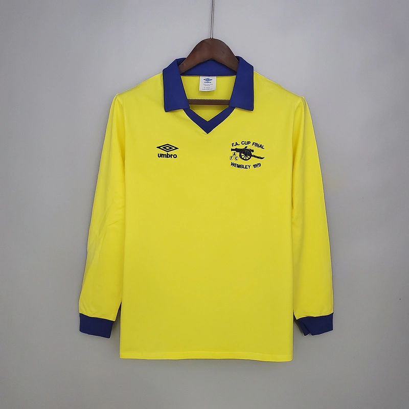 Retro long sleeve 1971-79 Arsenal away yellow Football jersey retro