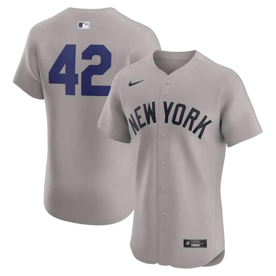 New York Yankees Road 2024 Jackie Robinson Day Elite Jersey Gray