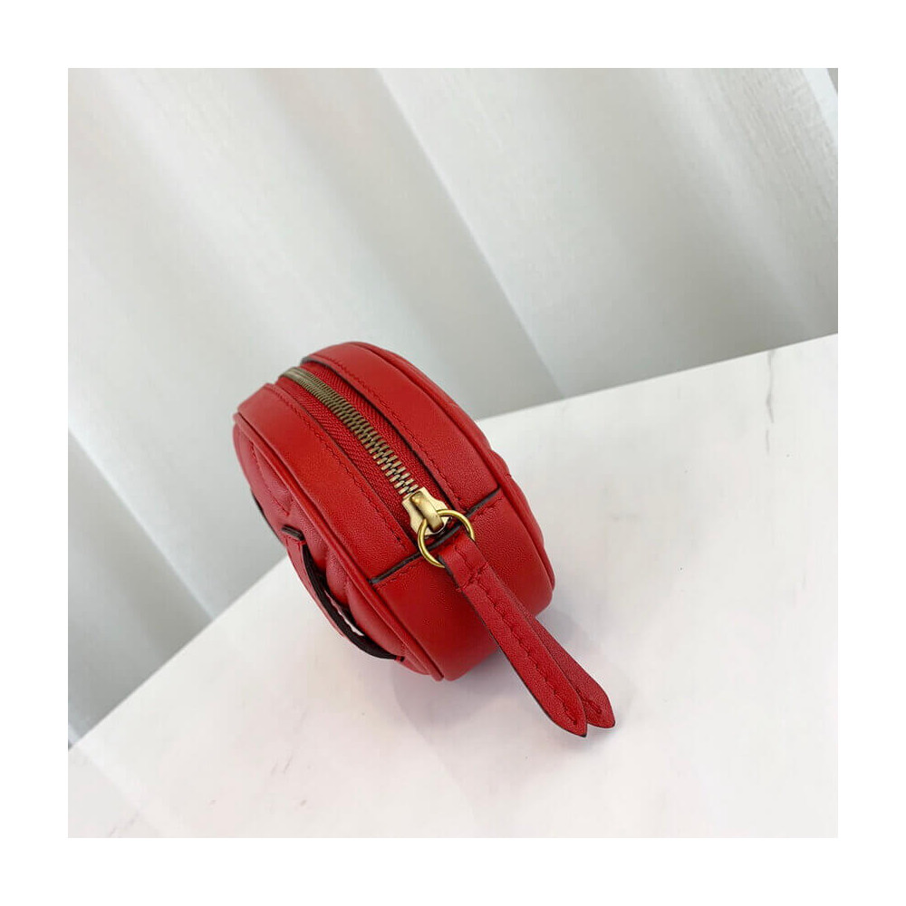 Gucci GG Marmont Matelasse Leather Belt Bag Red