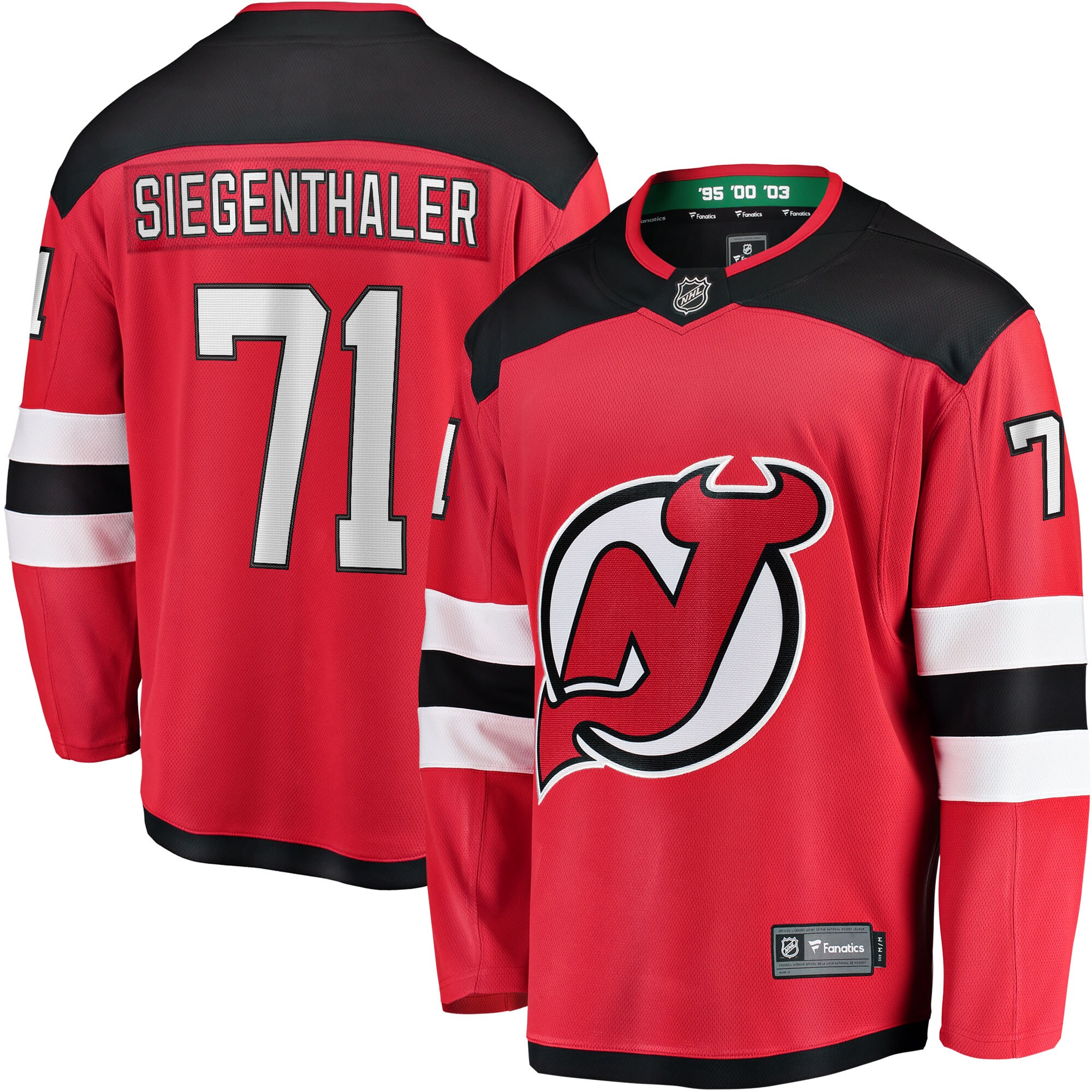 Jonas Siegenthaler New Jersey Devils Fanatics Home Breakaway Player Jersey – Red