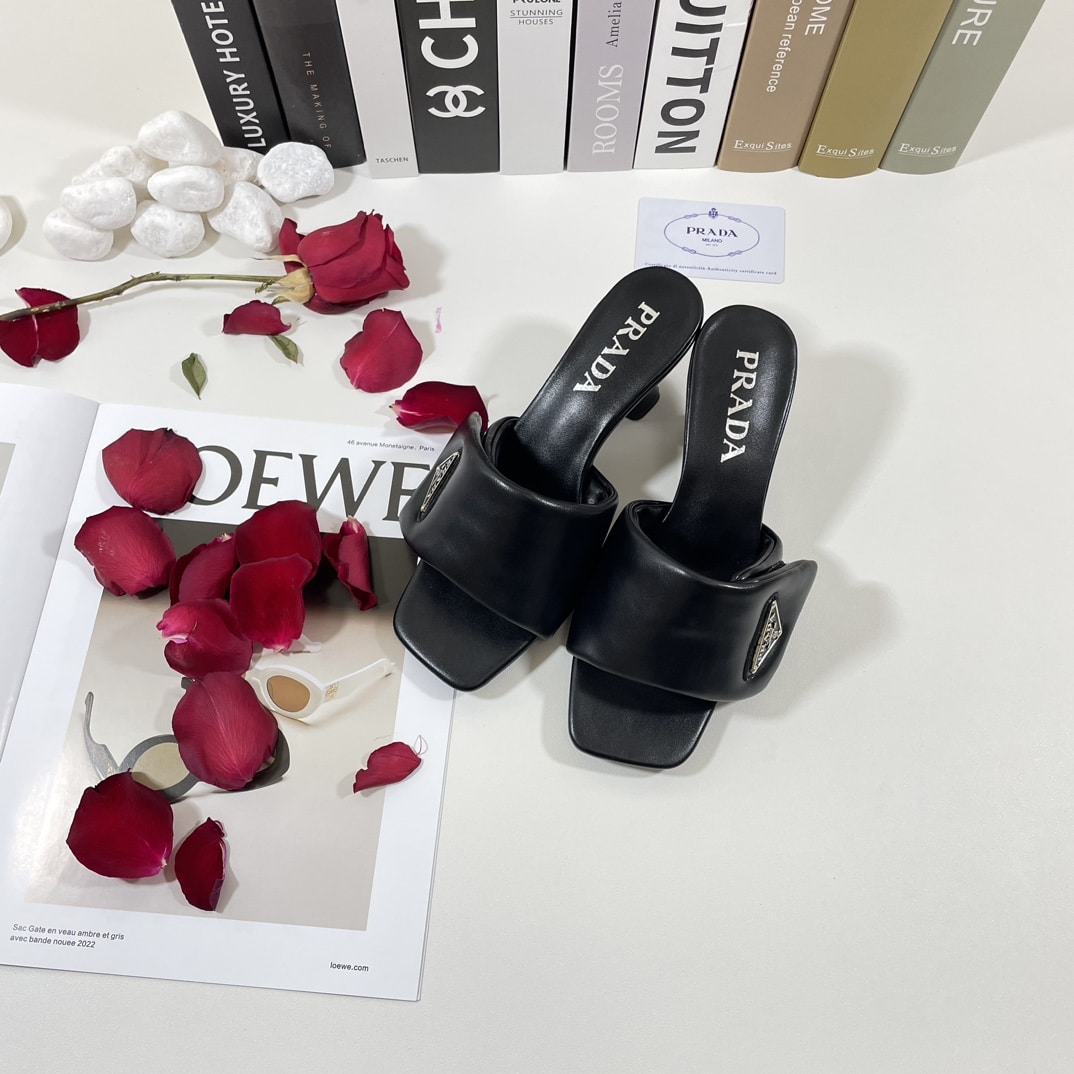 Prada Soft Padded Nappa Sandals Black 1Xx6542Dl8F0002F065