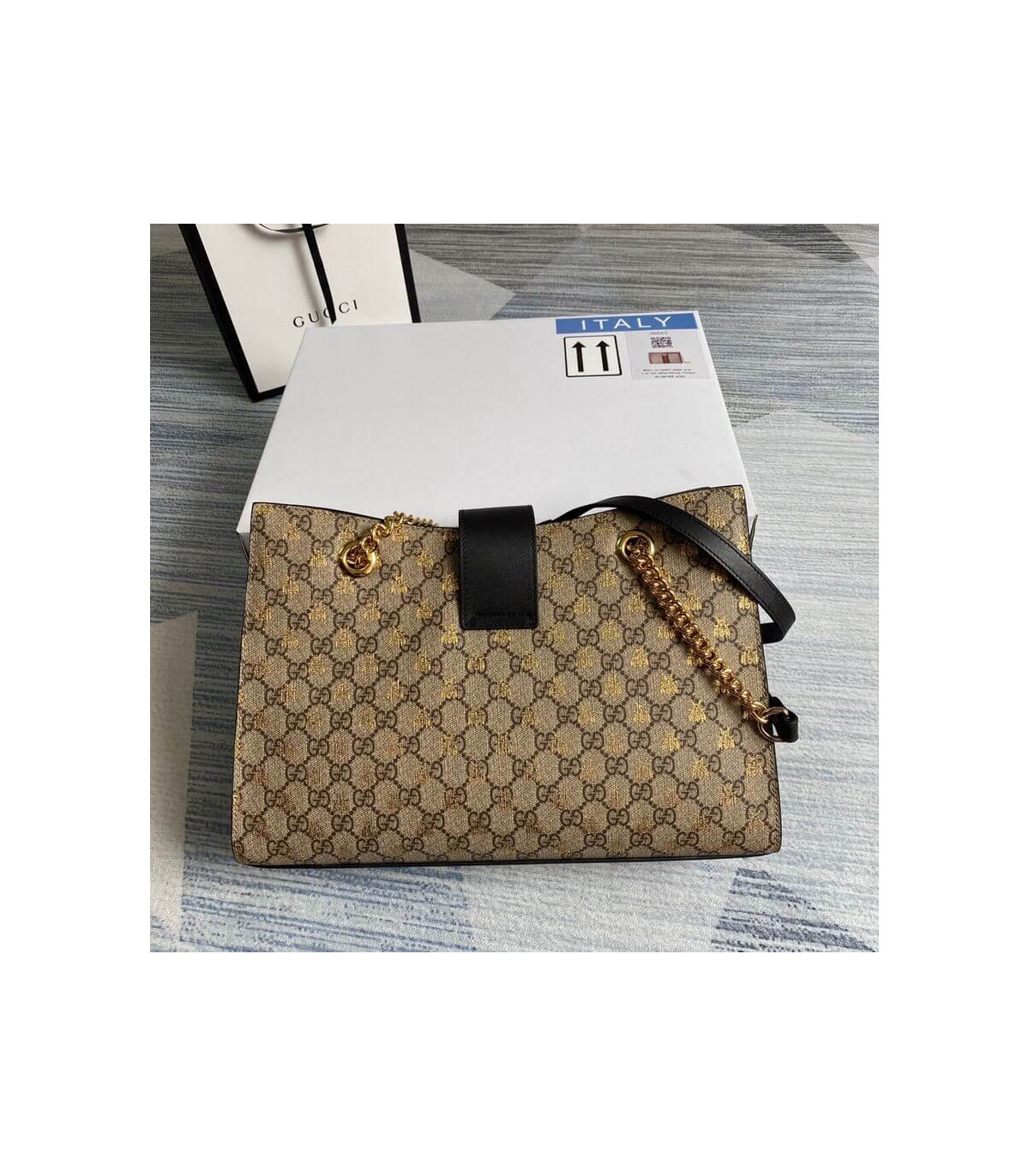 Gucci Padlock Medium GG Bees Shoulder Bag