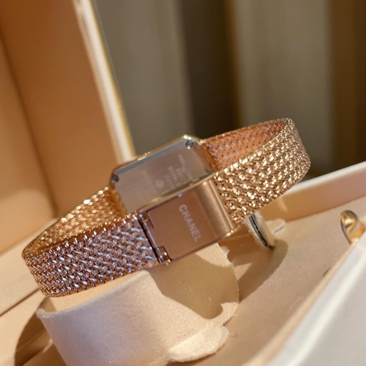 Chanel Première Diamond Mesh Watch Black Dial
