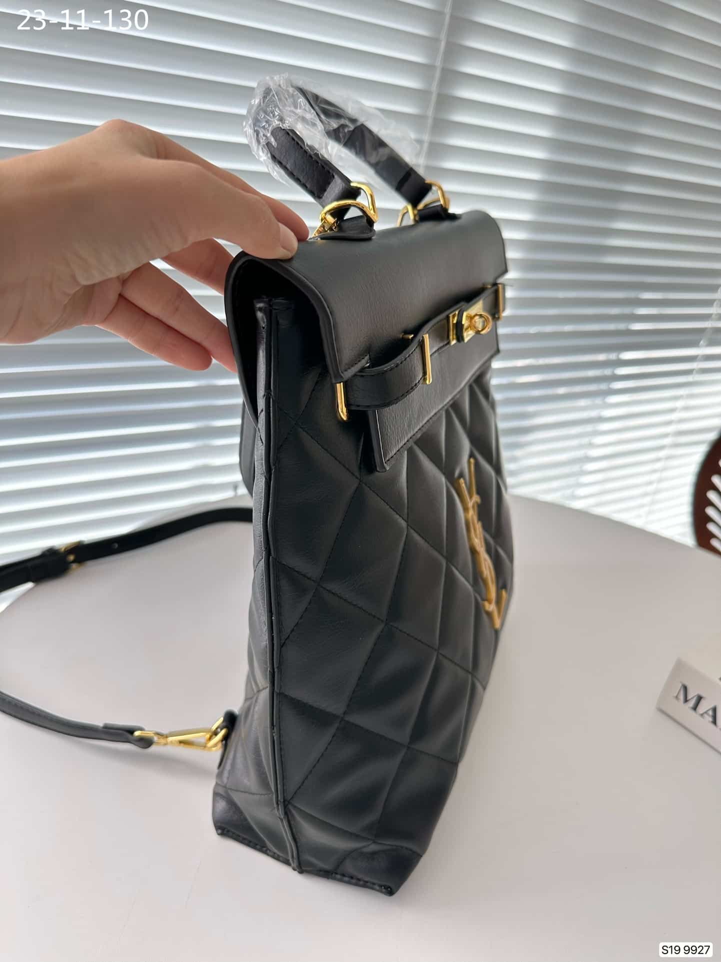Saint Laurent Leather Backpack Black 30Cm