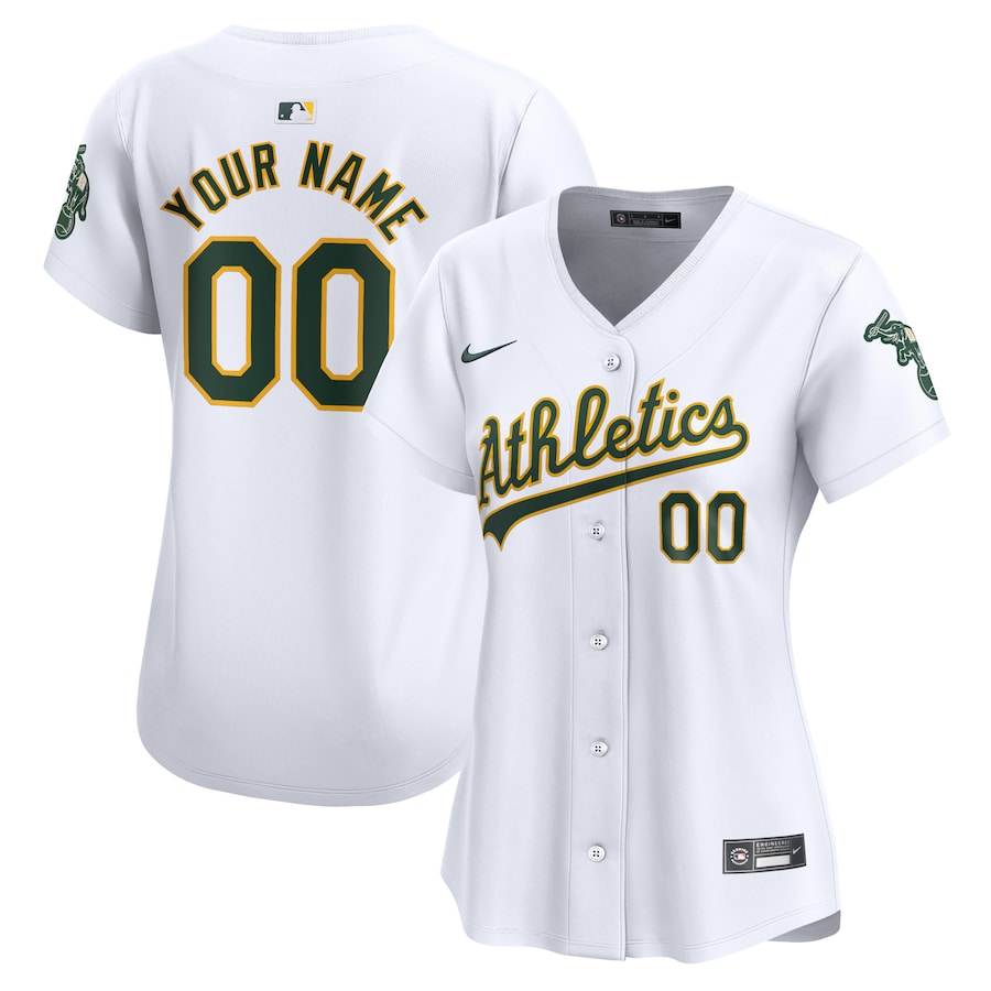 Oakland Athletics Women's Home Limited Custom Jersey White