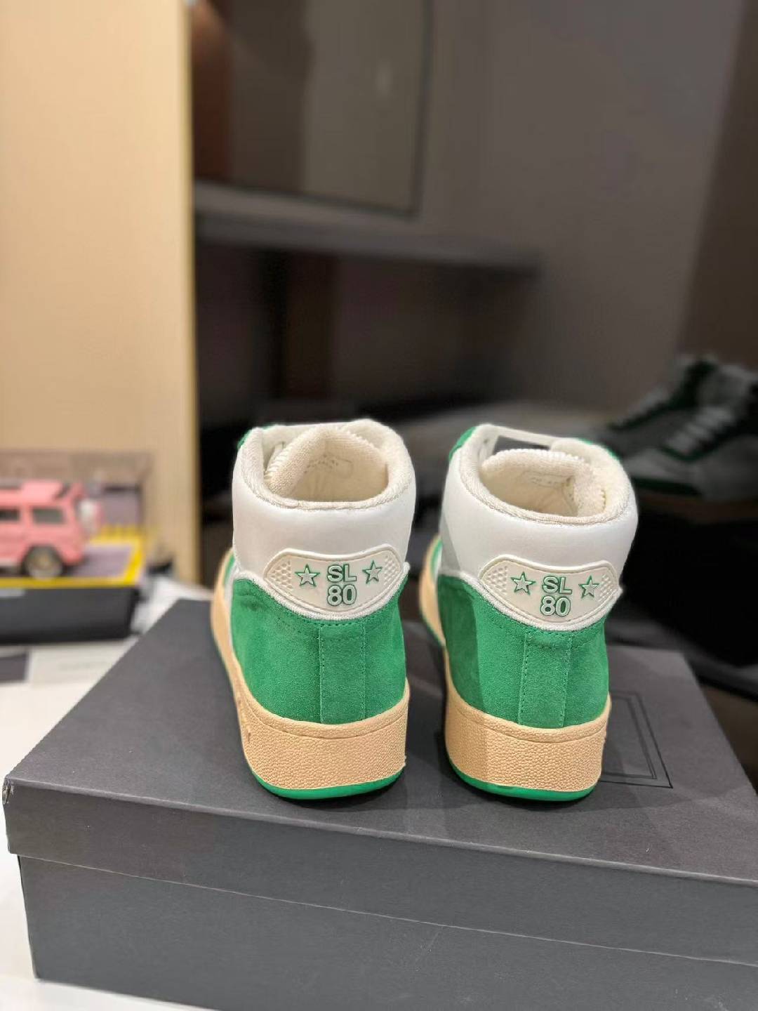YSL Leather High Top Sneakers