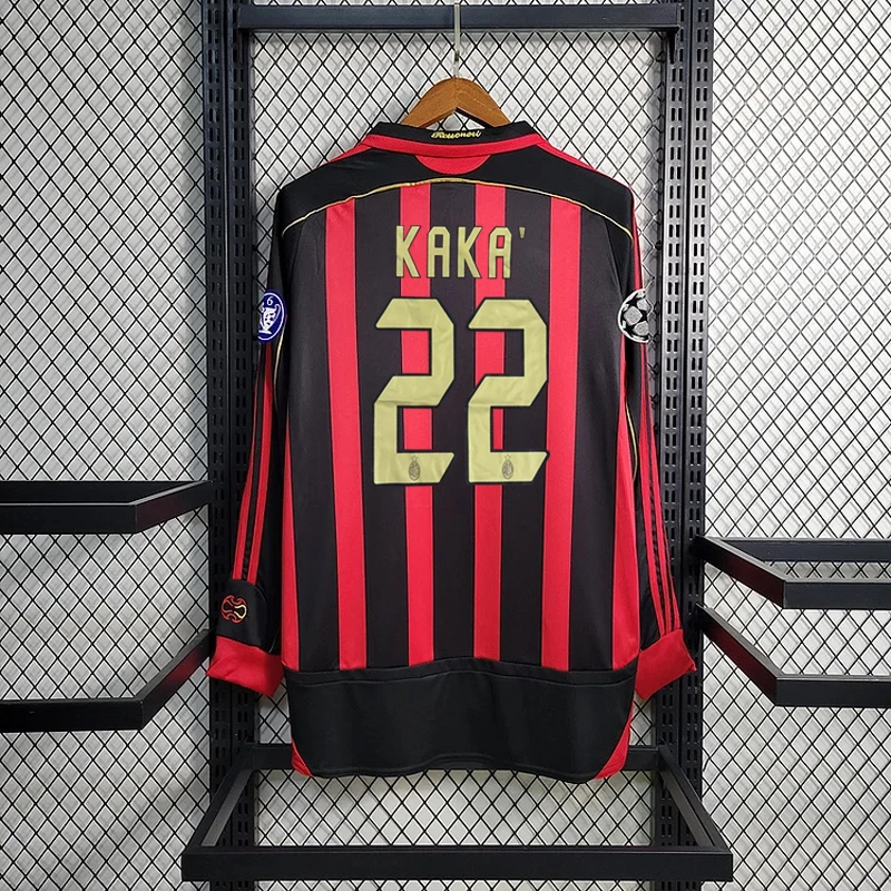 Retro Long Sleeve 2006-07 AC Milan Home MALDINI KAKA PIRLO  Football jersey retro