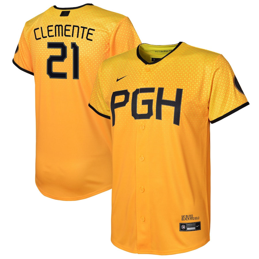 Roberto Clemente Pittsburgh Pirates Preschool City Connect Player Jersey Gold