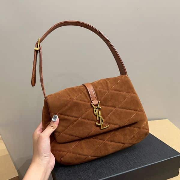 Saint Laurent Le 5 A 7 Hobo Bag Brown 27Cm