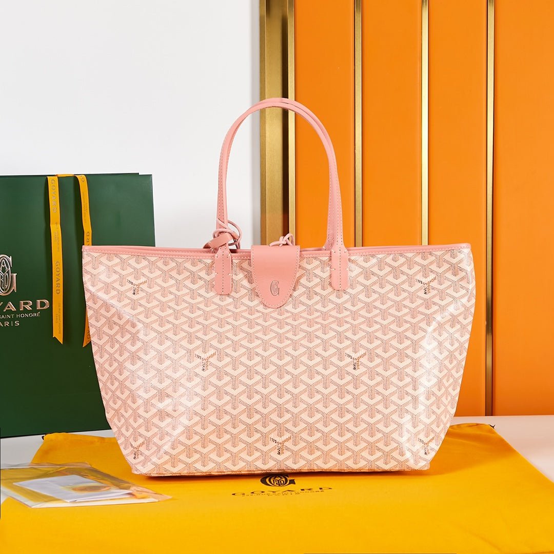 Goyard Saint Louis Pm 34Cm Pink Canvas Chevroches Calfskin