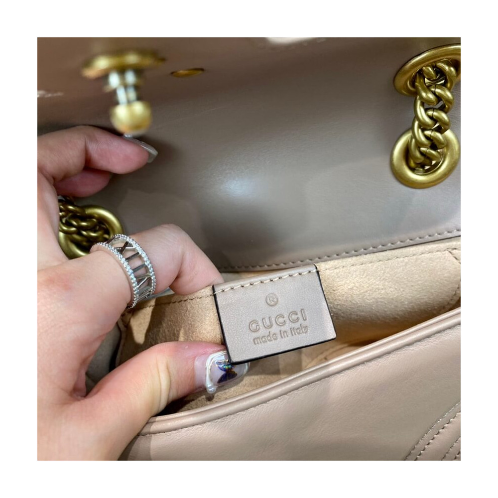 Gucci GG Marmont Matelasse Chevron Leather Mini Bag Nude Pink