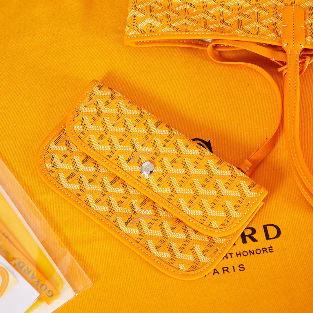 Goyard Saint Louis Pm 34Cm Yellow Canvas Chevroches Calfskin