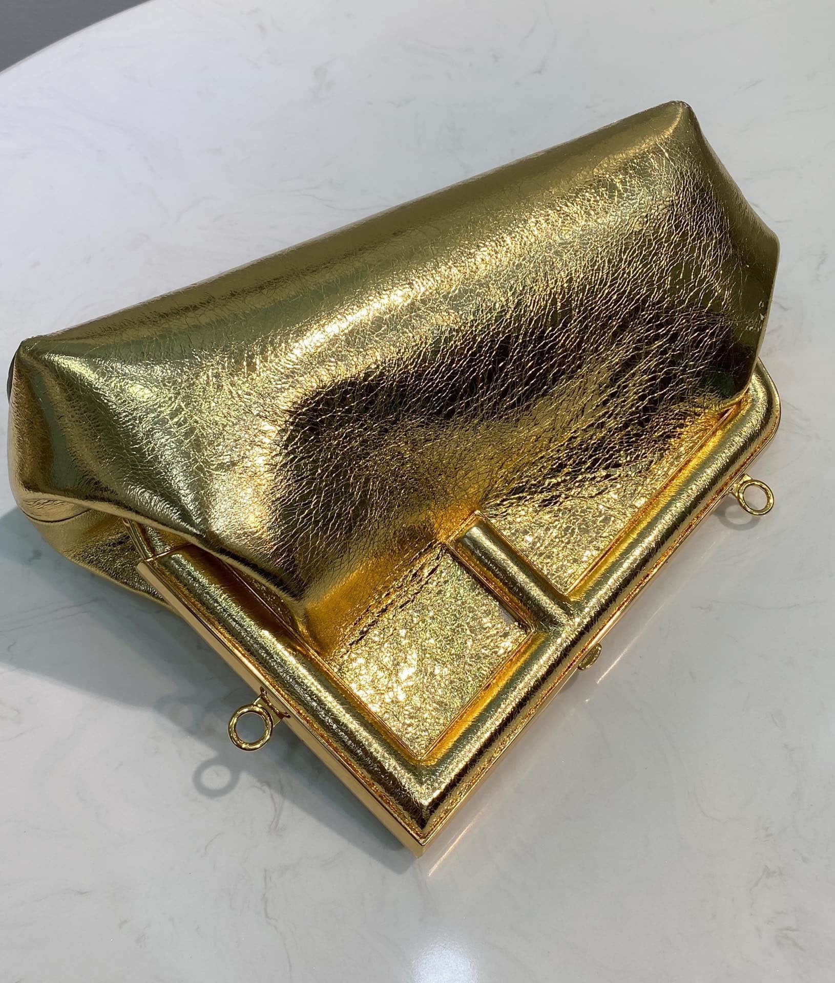 Fendi First Small Laminate Leather Bag Gold 24cm 8BP129AISPF0RXU