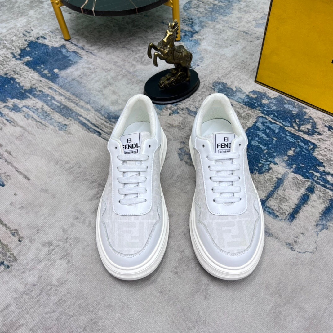 Fendi Ff Motif Low Top Sneakers White