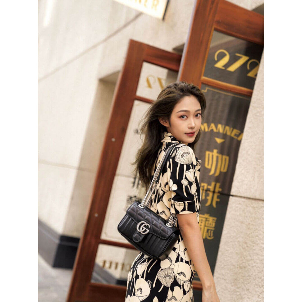 Gucci GG Marmont Mini Shoulder Bag Black