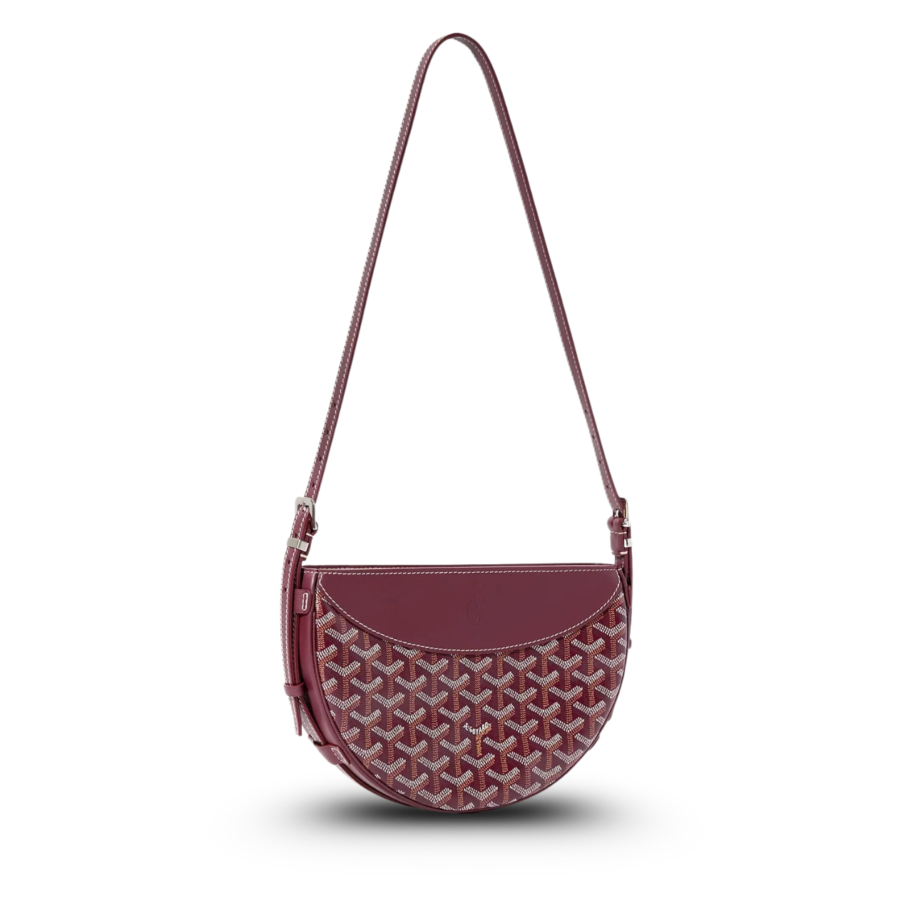 Goyard Hirondelle Bag 25 Cm Wine Red Lambskin And Goyardine Canvas