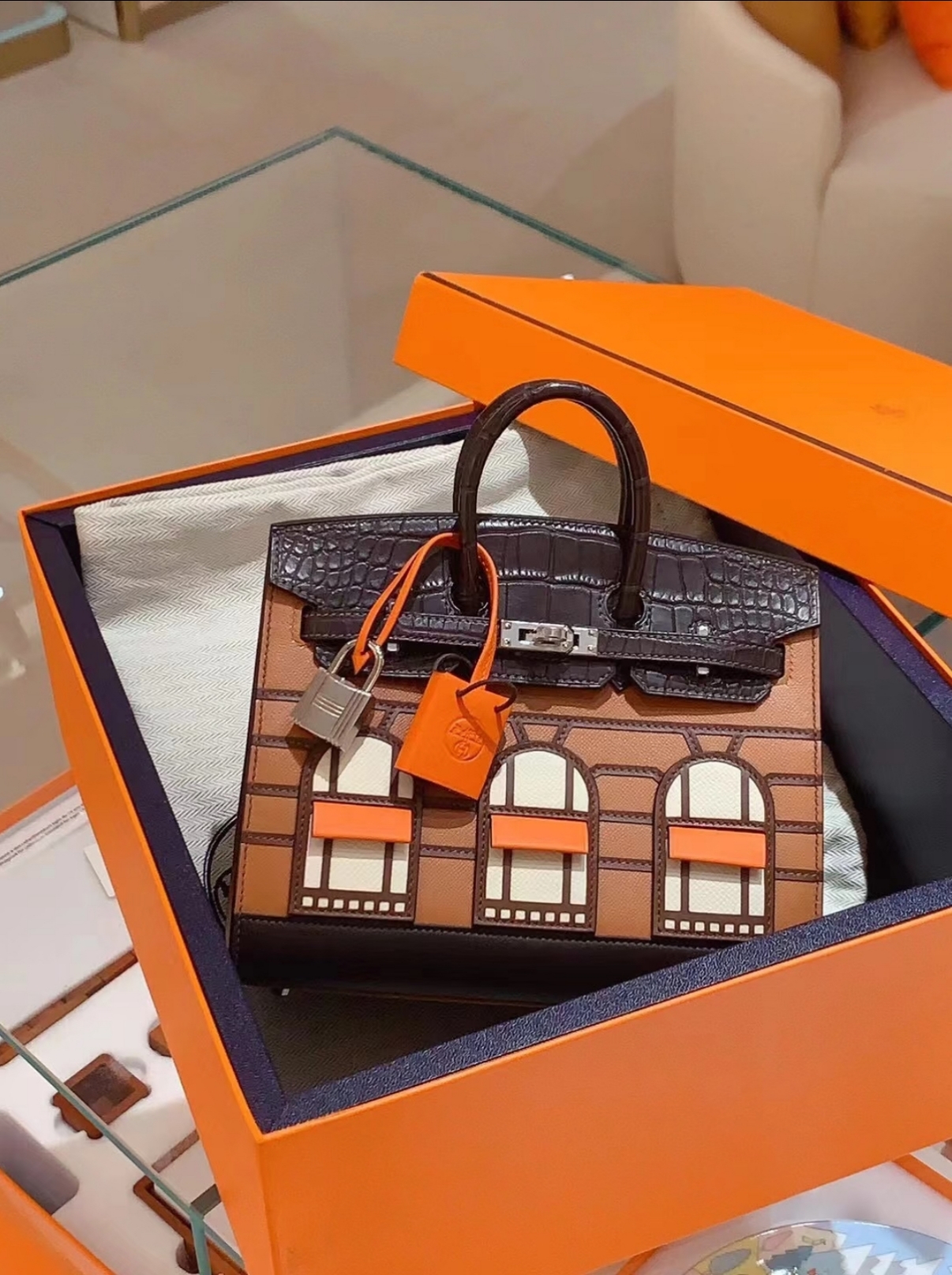 Advanced customization Birkin 20-25 crocodile skin brown